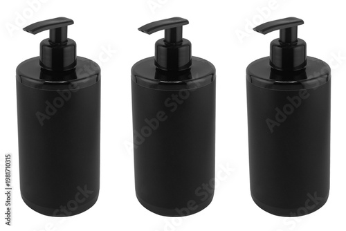 Plastic bottle for detergent cleaning agent iIsolated on white background. Plastic bottle isolated with clipping path