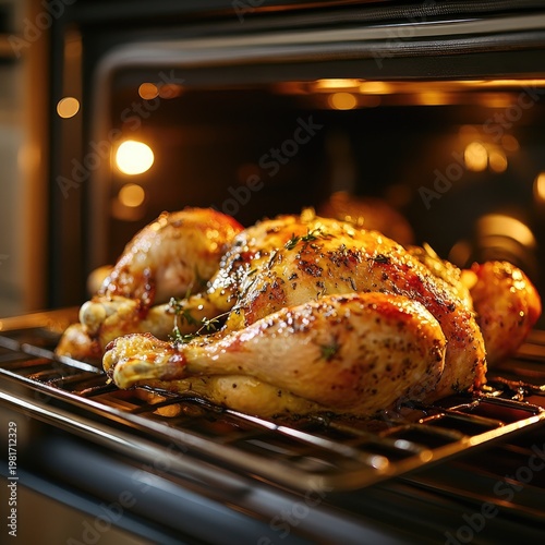 Roasted chicken in oven