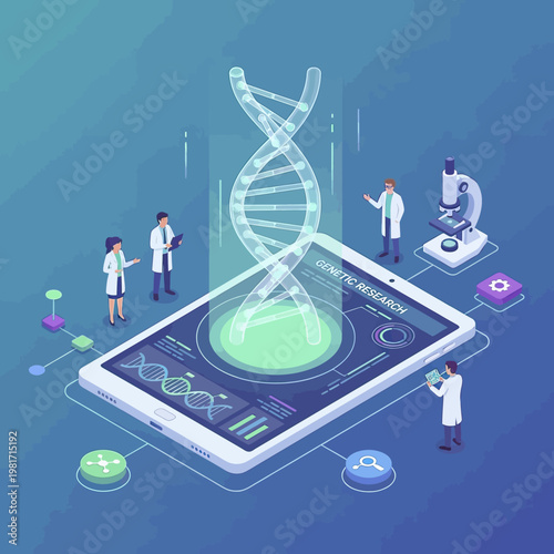 Genetic Research on Mobile Device Screen.