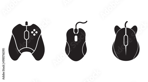 Computer gaming controller and mouse devices for computer gaming and navigation  isolated on white background