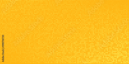 Yellow Halftone Dotted Gradient Background With Retro Comic Texture.