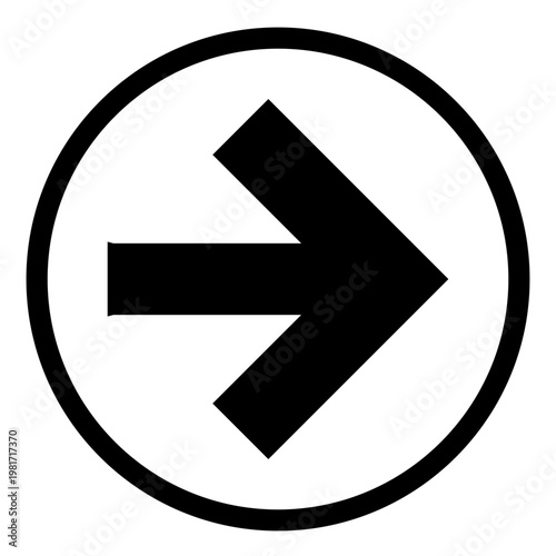 Bold Right Arrow in Circle Directional Interface Icon