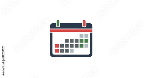 Calendar Icon Vector Illustration, Minimalist Flat Design Symbol for Schedule Management and Time Planning Applications