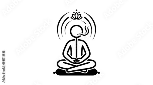 Meditating Figure with Spiritual Aura