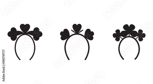 St patricks day headbands with shamrocks and hearts on white background  st patricks day accessories