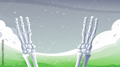 Finger Bone Anatomy Scene Vector Illustration of