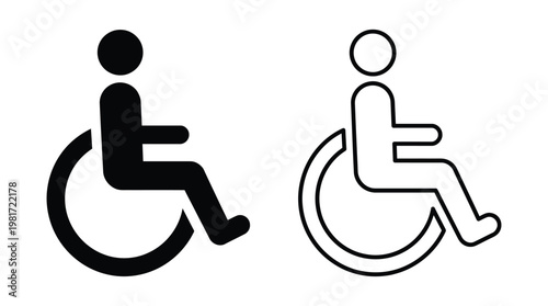 Accessibility symbol variations depicting individuals in wheelchairs for inclusive access and universal design