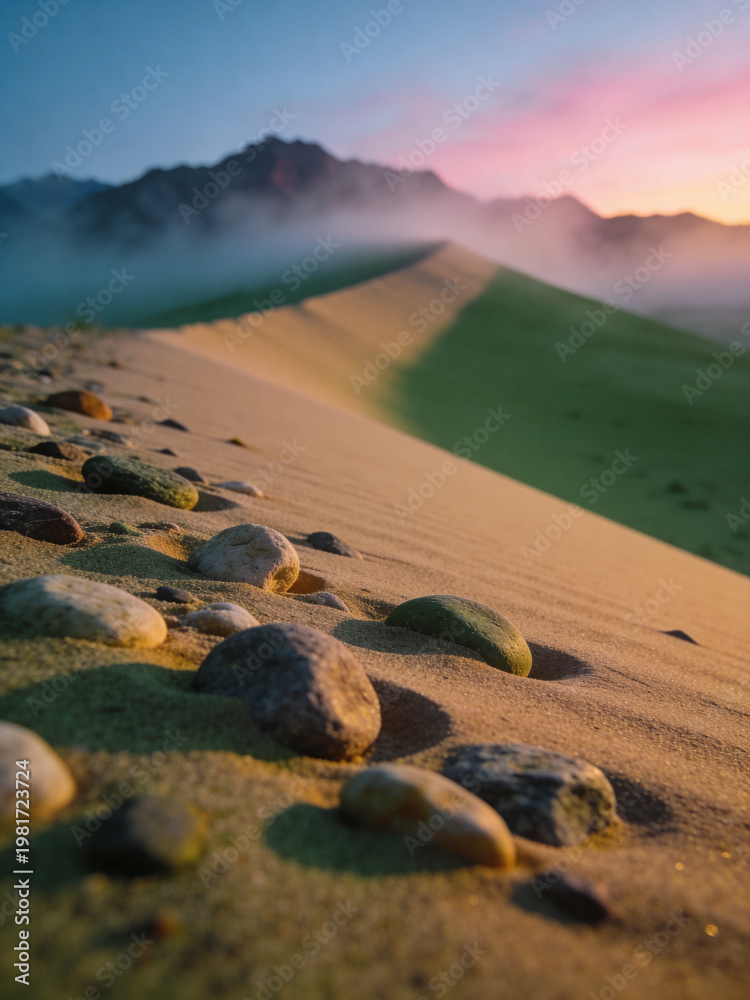 Fototapeta premium Atmospheric Nature Sand Dune Textures at Golden Hour