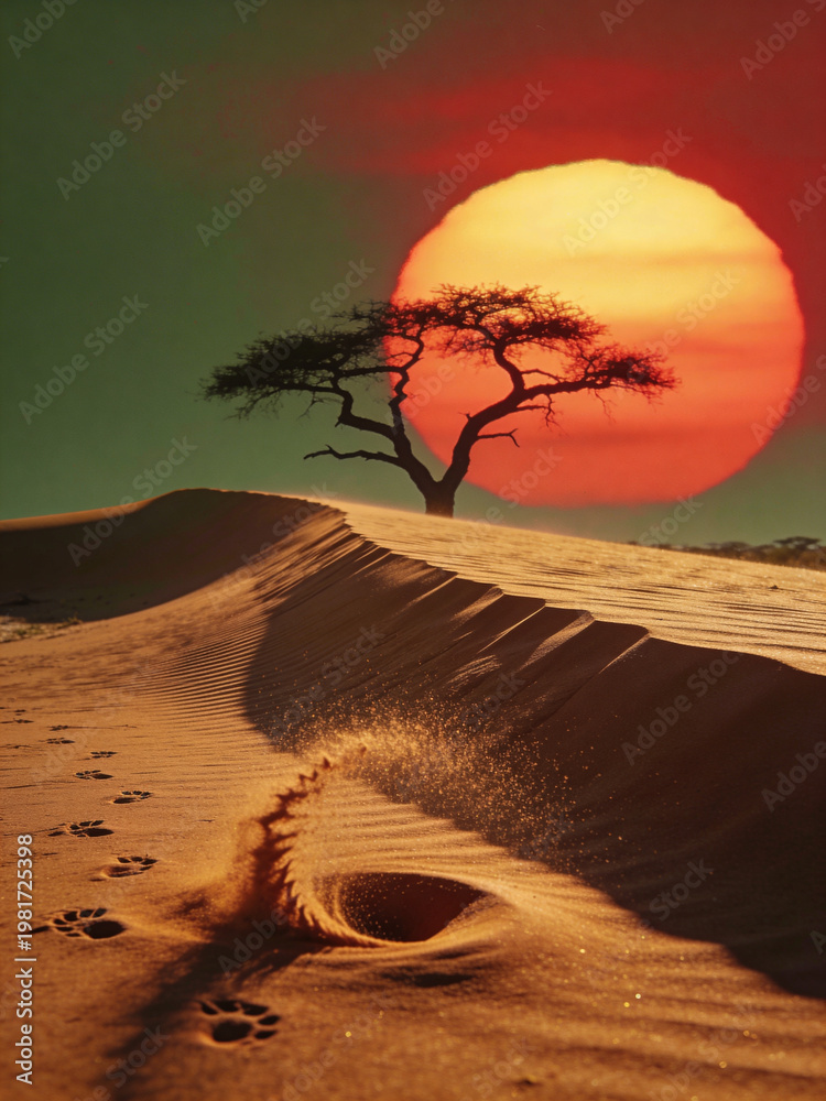 Fototapeta premium Atmospheric Nature Sand Dune Textures at Golden Hour