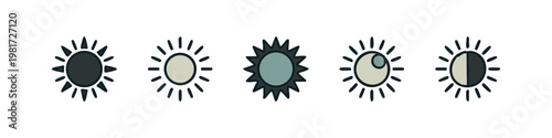 Icons of sun phases and eclipse