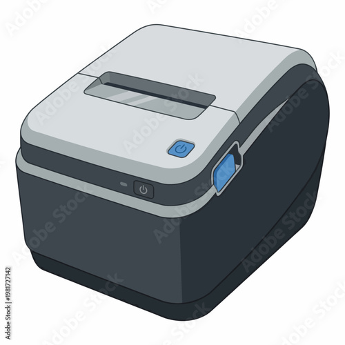 A contemporary portable label printer is displayed, designed for home and office use, ensuring efficient organization through clear and easy labeling.