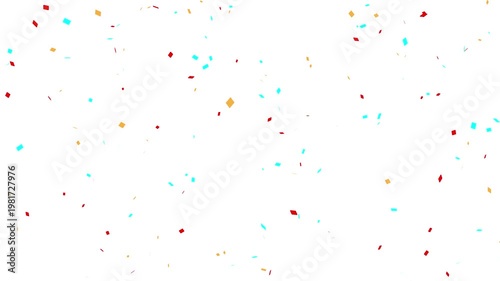 colorful multicolor confetti falling animation, 4k loopable overlay with alpha channel. festive party confetti falling loop choroma key.