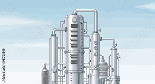 Industrial distillation column for chemical processing, oil refining, and petrochemicals