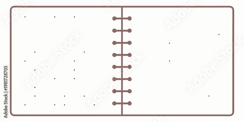 Brown spiral notebook with white pages and holes