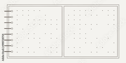 Blank bullet journal with dotted pages and spiral binding