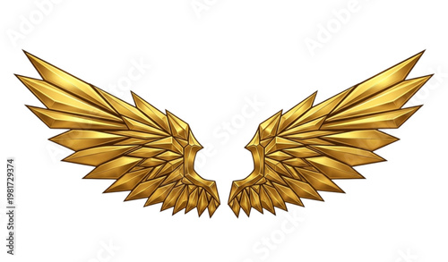 Golden wings vector illustration luxury achievement emblem success symbol