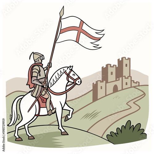 Saint George of England Knight on Horse 