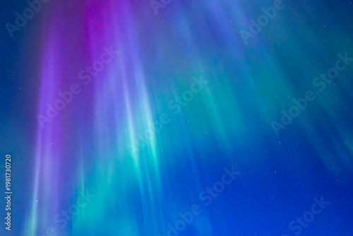 Amazing aurora borealis in the starry sky