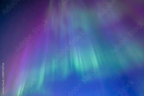 Amazing aurora borealis in the starry sky