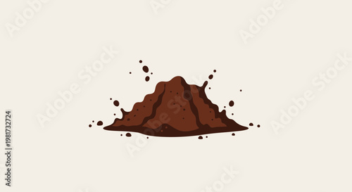Chocolate Splash: Rich Dark Chocolate Mound with Splatters on Creamy Background