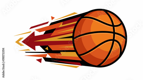 A vibrant and dynamic image depicting a basketball in motion, symbolizing energy, competition, and the excitement of sports.