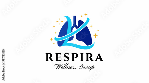 This image features a creative logo design representing lungs, symbolizing health and wellness, perfect for a brand focused on respiratory healthcare and services.