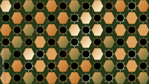 Abstract Geometric Pattern with Hexagons and Circle Icons