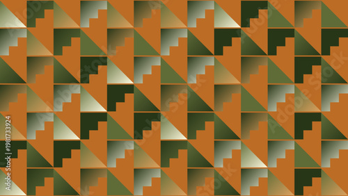 Abstract Geometric Vector Pattern with Earthy Tones