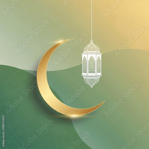 Golden Crescent with Lantern