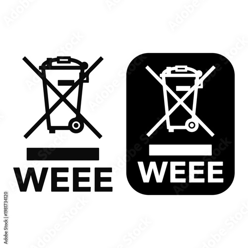 WEEE  Crossed Bin Symbol Icon