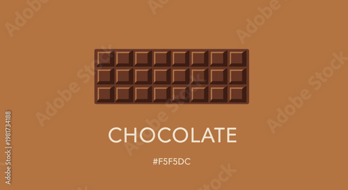 Delicious Chocolate Bar with Hex Code on Brown Background