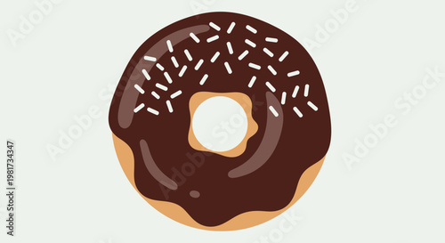 Delicious Chocolate Donut with Sprinkles - Sweet Treat Illustration