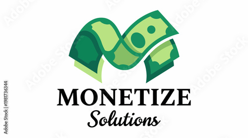 A dynamic logo featuring stylized money symbols, capturing the essence of financial solutions, offering modern and relevant portrayals of currency and investment services.