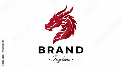 A powerful logo featuring a ferocious dragon, embodying strength and courage, perfect for brands seeking to project a bold and dynamic identity.