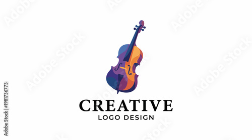 A beautifully crafted logo featuring a violin, symbolizing creativity and art, with a colorful design that appeals to artistic sensibilities and showcases professionalism.