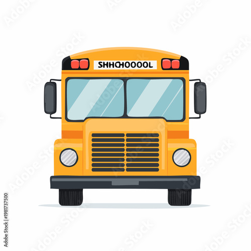 Bild auf Leinwand Yellow School Bus Front View.