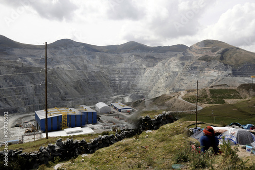 Las Bambas, Peru - April 12 2026: Communities camp on the property of Chinese-owned Las Bambas copper mine in protest over land rights and environmental concerns