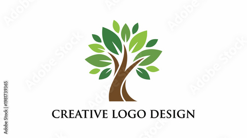 This logo illustrates a stylized tree representing growth, sustainability, and nature, perfect for industries focused on environmental stewardship and innovation.