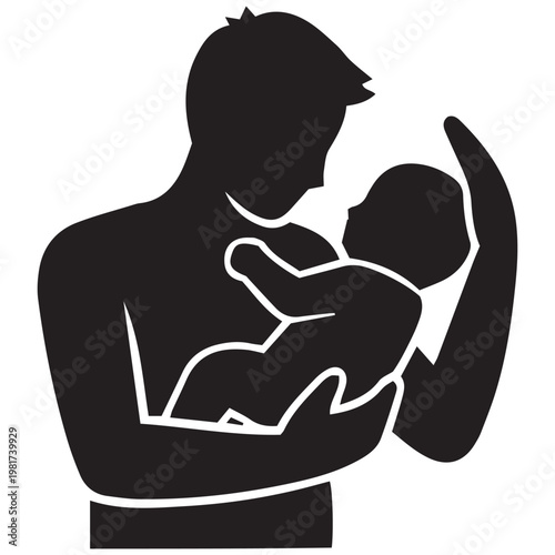 Celebrating mothers day silhouette of a parent tenderly holding a baby family love