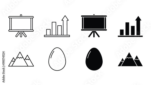 Contrast between growth projections and opposing natural elements in visual icons