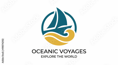 This logo captures the spirit of adventure in sailing, featuring a sailboat gliding over stylized ocean waves, symbolizing exploration, freedom, and travel excitement.