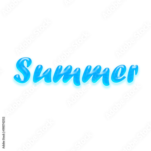 Summer blue.3D letter.