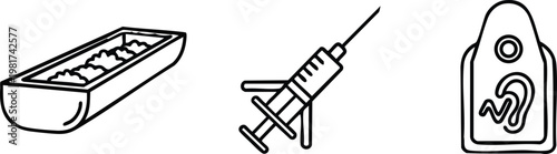 Agriculture Crop Protection and Livestock Veterinary Icon Set