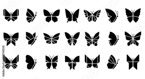 Collection of various butterfly silhouettes.
