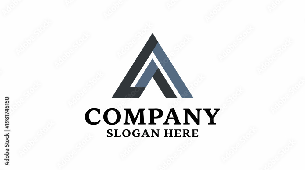 Fototapeta premium This image represents a sleek, professional logo design featuring an abstract letter 'A', perfect for corporate brands looking for a modern and sophisticated identity.