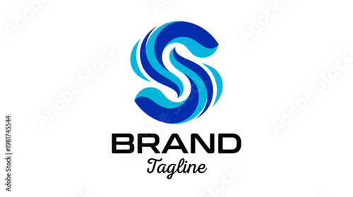 A captivating logo design featuring fluid waves in vibrant blue tones, showcasing movement and creativity, ideal for businesses in various modern industries.