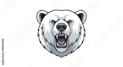 Illustration of a Polar Bear Head.
