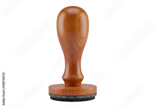 Wooden Rubber Stamp Isolated on White Background on white background , Isolated on Transparent Background, PNG, Generative AI 