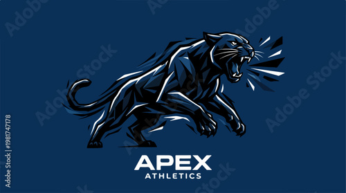 Black Panther Logo Sports Team Symbol.
