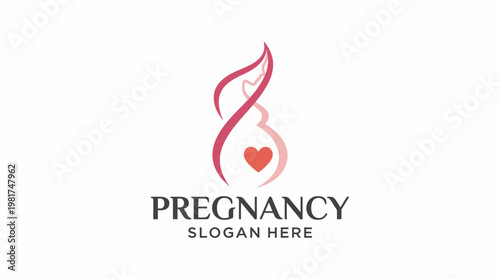 This logo features an artistic representation of pregnancy with a heart element, embodying warmth and love, ideal for businesses focused on maternity, wellness, or family care.